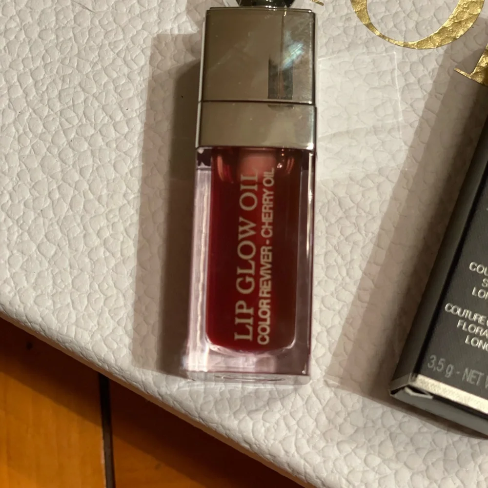 Dior gift box, Rouge Lipstick - Rich Burgundy, lip oil